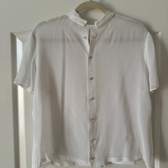 Vintage White Blouse with Rosettes - Picture 6 of 6